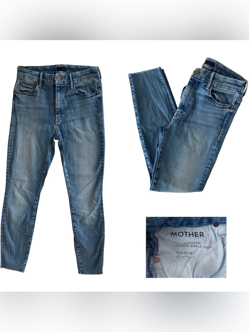 Mother High Waisted Looker Ankle Fray